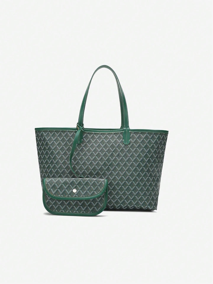 Trendy PVC tote bag, lichtgewicht schoudertas voor dames, ideaal voor studentenboeken.