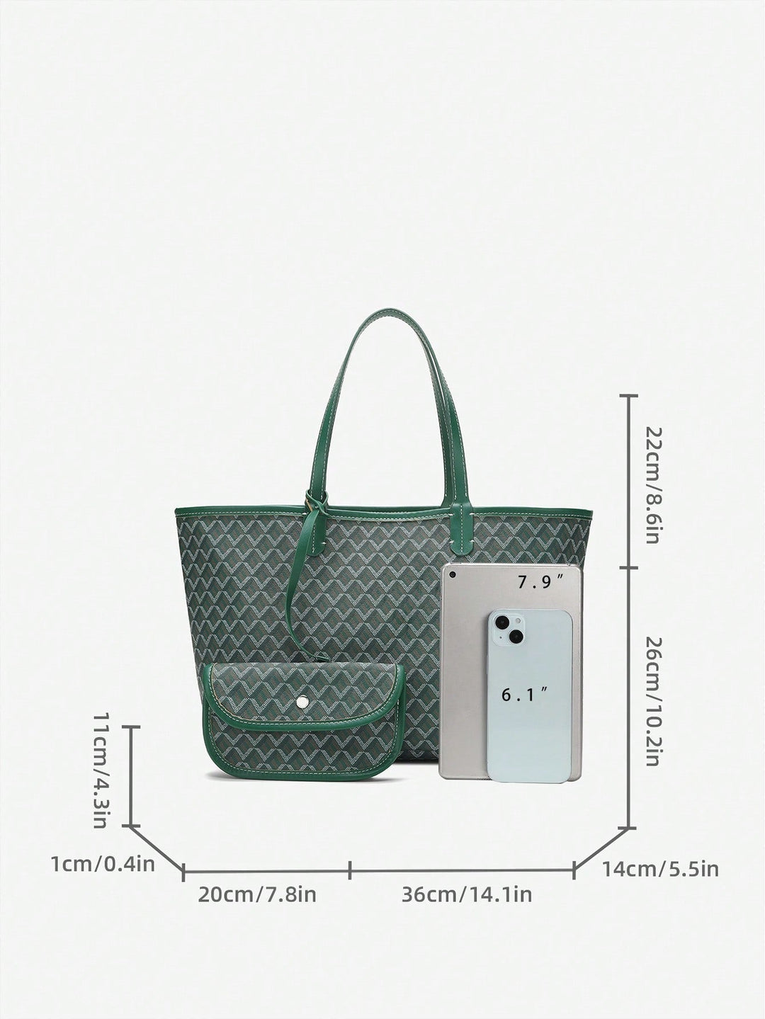 Veelzijdige dames casual tas, lichtgewicht ruime tote bag met schouderband.