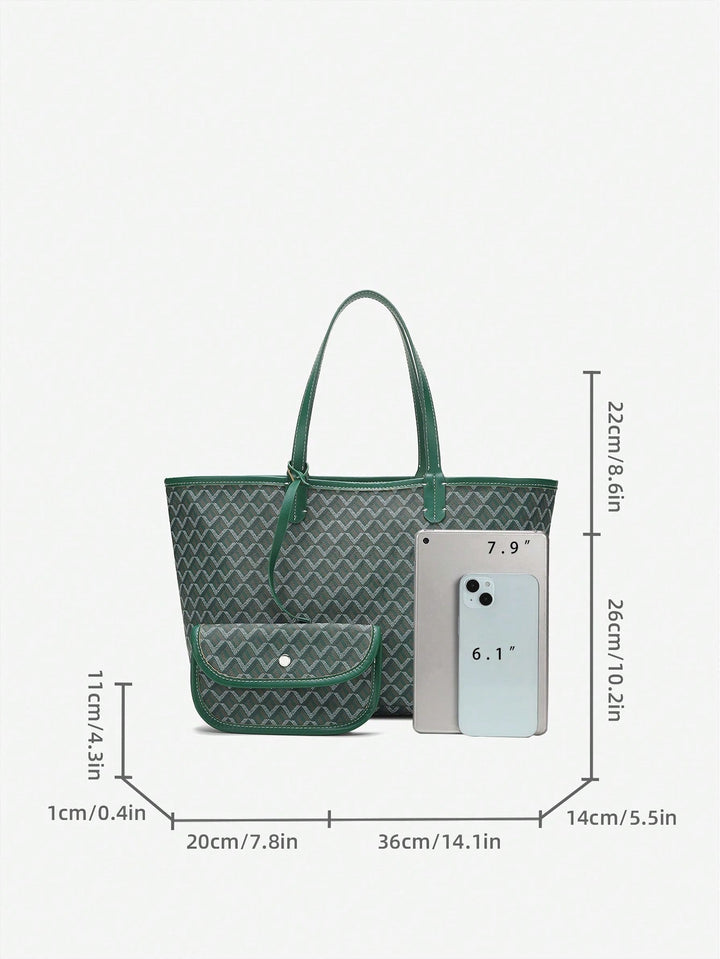 Veelzijdige dames casual tas, lichtgewicht ruime tote bag met schouderband.