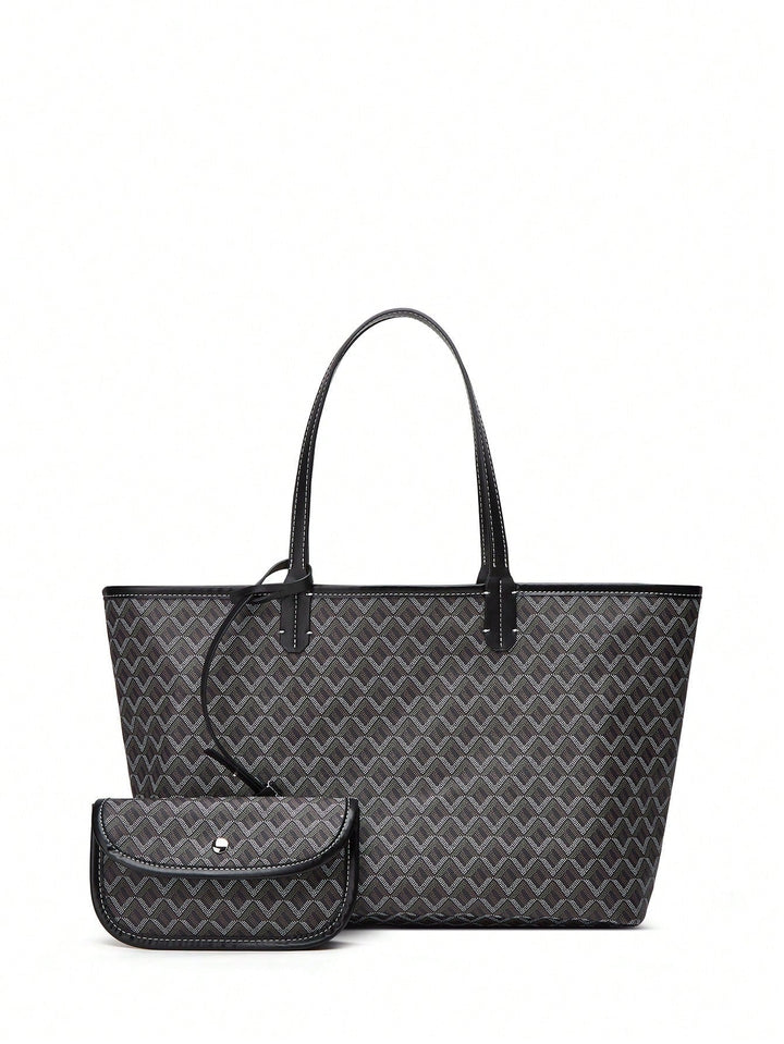 Betaalbare lichtgewicht handtas, ruime PVC tote bag, praktische schoudertas voor dames.
