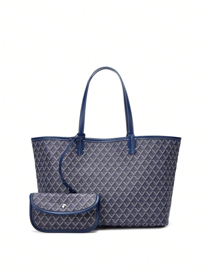 Minimalistische dames handtas, lichtgewicht ruime tote bag van duurzaam PVC.