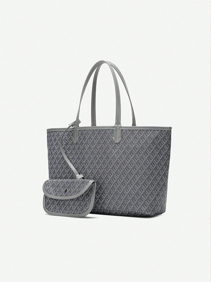 Functionele casual schoudertas, ruime lichtgewicht tote bag voor dames, moderne uitstraling.