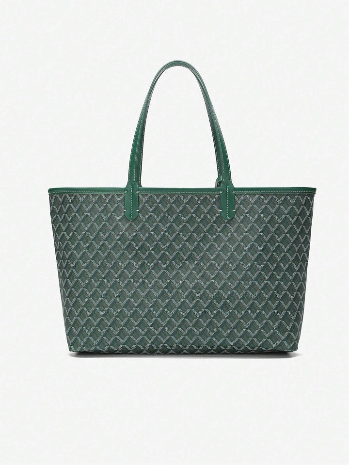 Lichtgewicht casual schoudertas voor dames, ruime PVC tote bag, perfect voor dagelijks gemak.