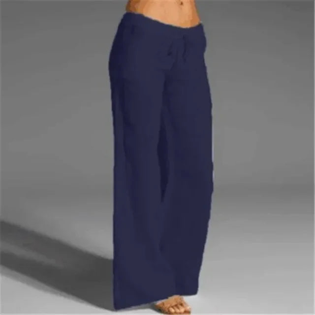 Elegante dames vrijetijdsbroek met wijde pijpen, perfect voor ontspanning en dagelijks gebruik in de zomer.
