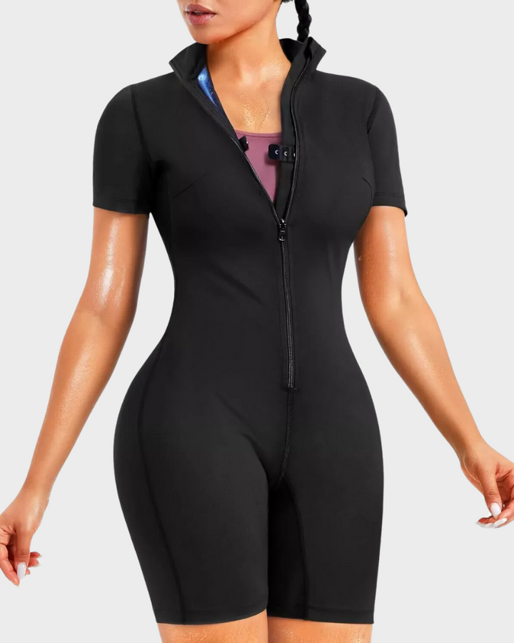 Dames Celina full body saunapak. Afslankende shaper voor fitness, sport en workout. Corrigerende sportkleding.