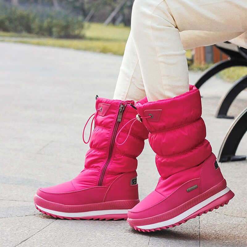 Waterdichte dames snowboots, ideaal voor warme en droge voeten in de winter; comfortabele wintermode schoenen.