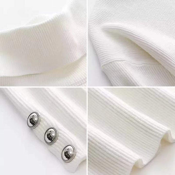 Close-up MitzisShirt dames coltrui: Zachte stof en elegante kraag; comfortabel voor alle seizoenen.