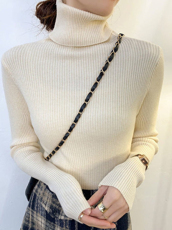 Stijlvolle dames trui met col. Geschikt voor casual en comfortabele winteroutfits, veelzijdig en praktisch.