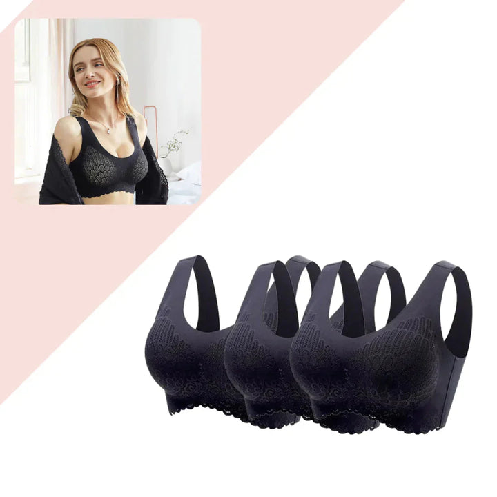Ondersteunende dames comfort bh's (3-pack) voor dagelijks gebruik, biedt zachte ondersteuning zonder beugels.