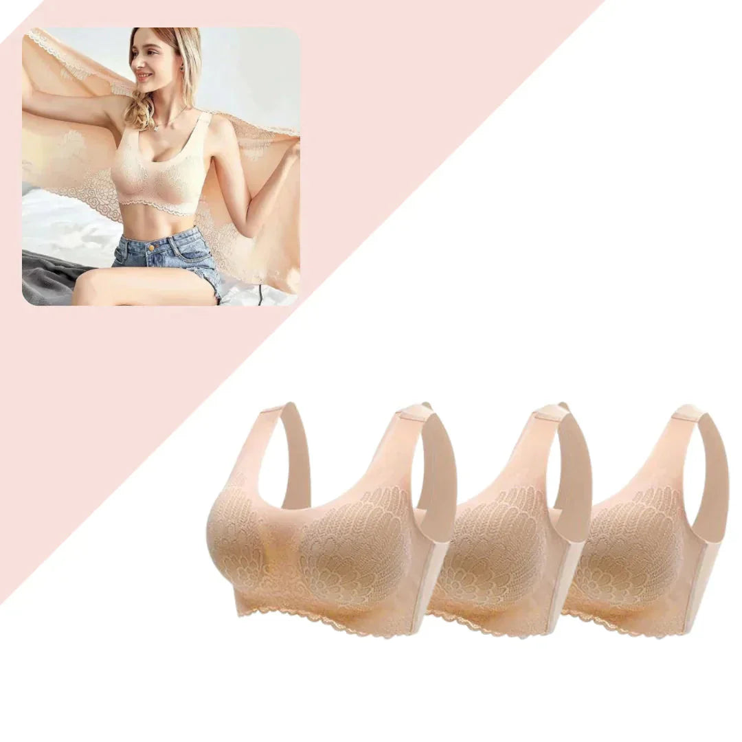 Zachte en naadloze dames comfort bh set (3 stuks), onzichtbaar onder kleding, perfect voor dagelijks draagcomfort.