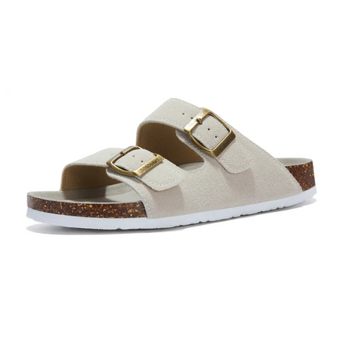 Dames comfort sandalen met voetondersteunend kurkvoetbed, perfect als casual schoenen voor zomerse dagen.