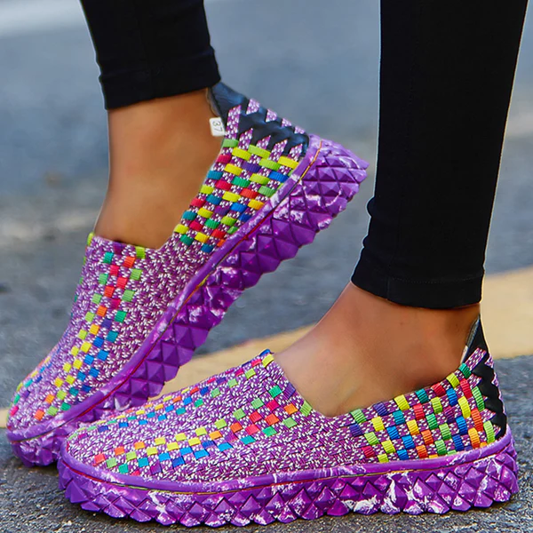 Comfortabele dames sneakers met memory foam en antislip zool, perfect voor lange wandelingen.