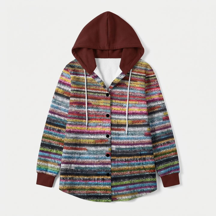 Stijlvol dames gebreid vest met capuchon, perfect voor warme winteroutfits en laagjes. Comfortabel en modieus.
