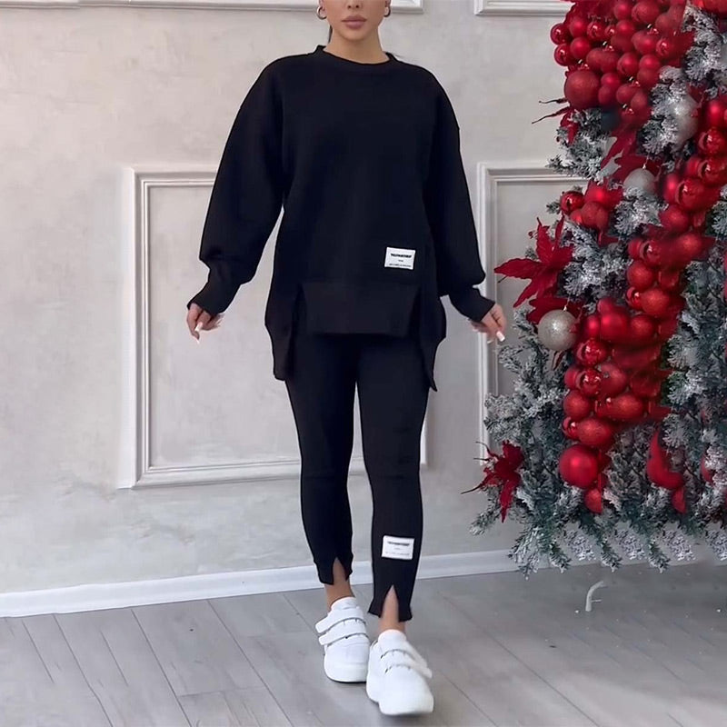 Dames comfortabele outfit set: stijlvolle tweedelige set voor dagelijkse elegantie & veelzijdigheid.