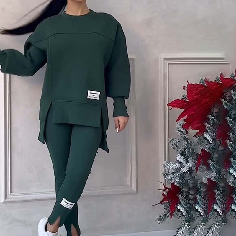 Dames stijlvolle en comfortabele outfit set voor een ontspannen, maar chique look; perfecte casual kleding.