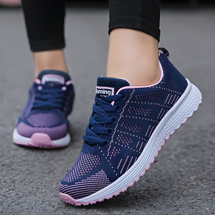Ademende dames wandel sneakers met stabiele zool, ideaal voor vrije tijd en optimaal comfort.