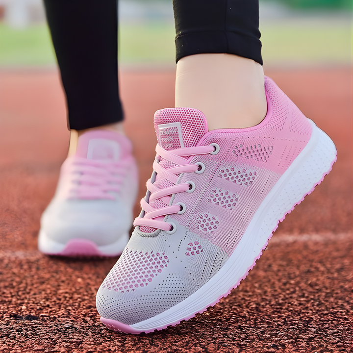 Roze dames comfortabele sneakers, perfecte damesschoenen voor lente en zomer.