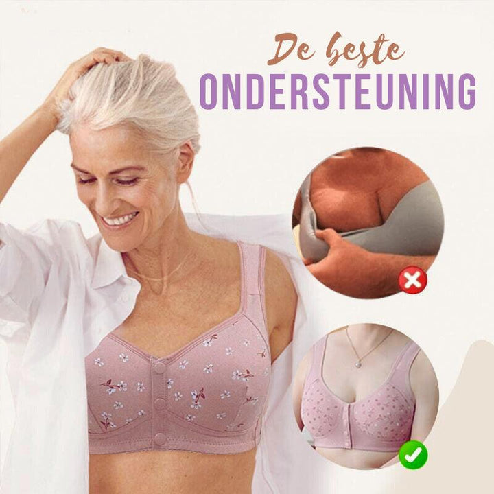 Dames comfy BH met handige voorknoopsluiting, zonder beugel voor ultiem comfort en ondersteuning.