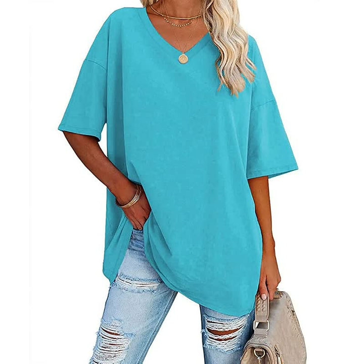 Zomers dames ComfyShirt™: comfortabel en modieus T-shirt met relaxte pasvorm, ideaal voor elke gelegenheid.