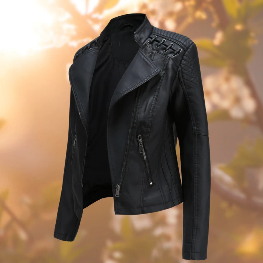 Dames CoraJacket leren winterjas, elegant en warm. Perfect voor stijlvolle winter mode.