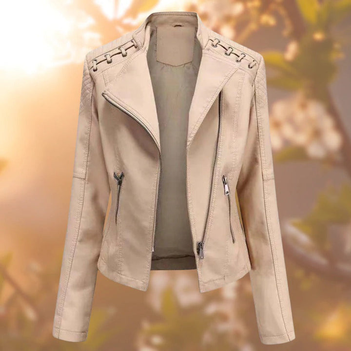 Winddichte en waterafstotende dames leren winterjas. De CoraJacket biedt comfort en mode.