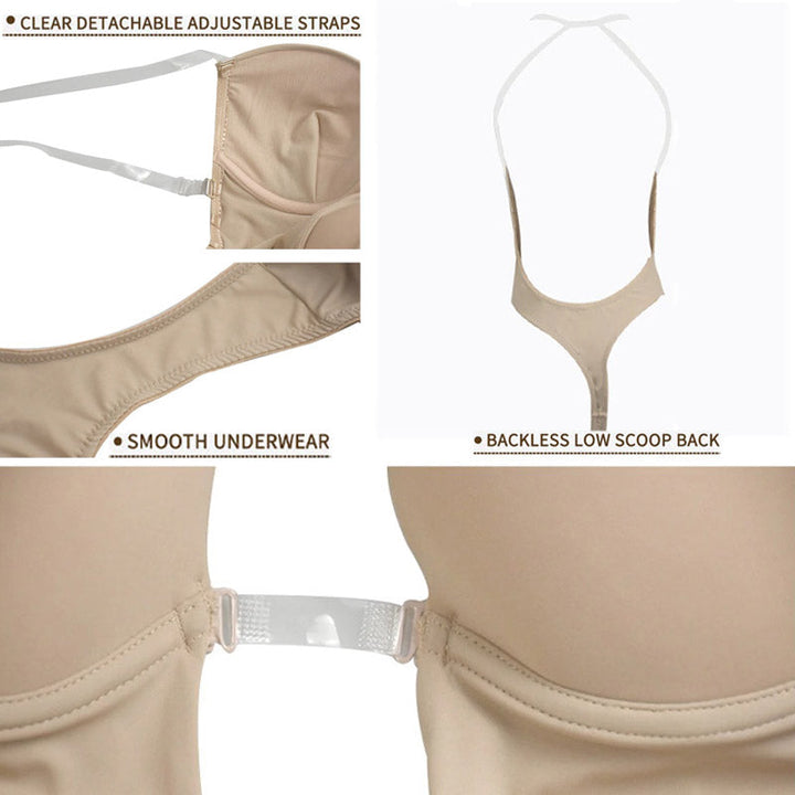 Ideale zomer lingerie: dames corrigerende bh met open rug, biedt liftend effect en comfortabele ondersteuning.