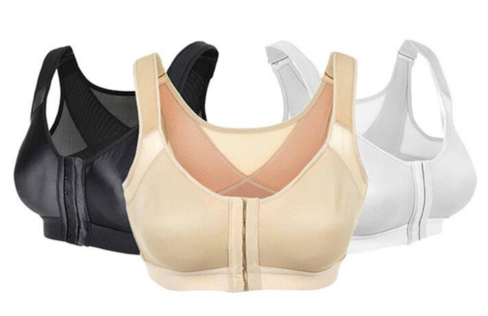 Zachte, comfortabele stof van naadloze corrigerende bh. Ademende lingerie voor dagelijks gebruik.
