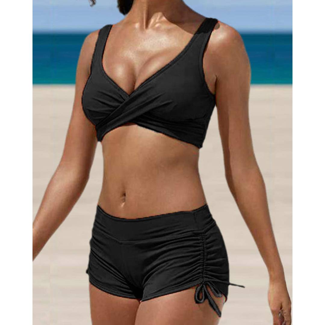 Stijlvolle corrigerende damesbikini in blauw, zwart of wijnrood, voor een comfortabele en zelfverzekerde look.