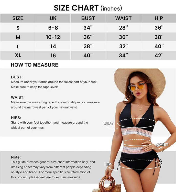 Dames badmode aanbieding: corrigerende high-waist bikini set met push-up top, nu 1+1 gratis.