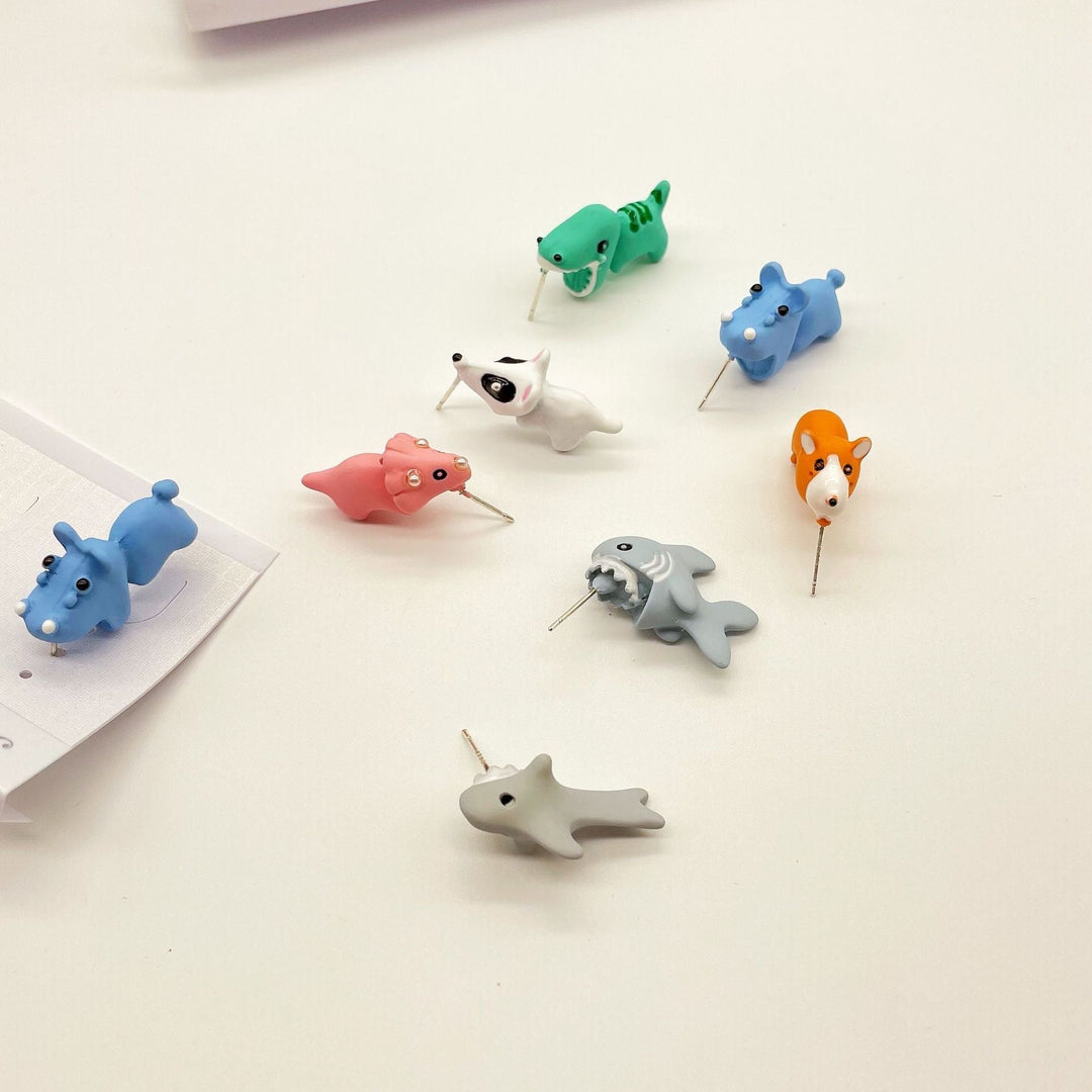 Speelse Triceratops oorbellen voor dames, trendy dinosaurus accessoires; ideaal cadeau.