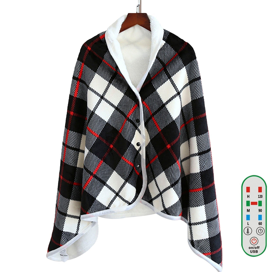 Dames draagbare elektrische fleece deken voor overal warme ontspanning en comfort in de winter.