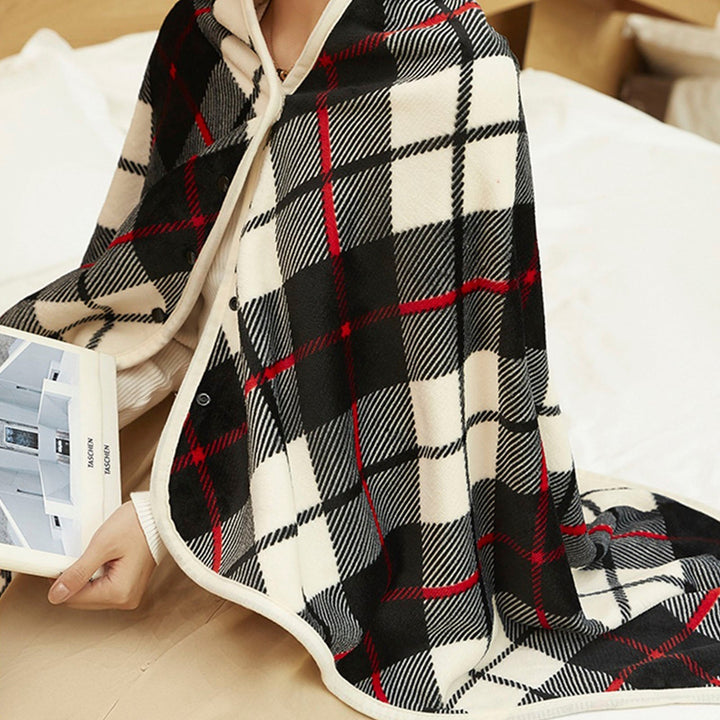 Comfortabele LilysDeken elektrische deken voor dames, ideaal tegen winterkou en voor reizen.