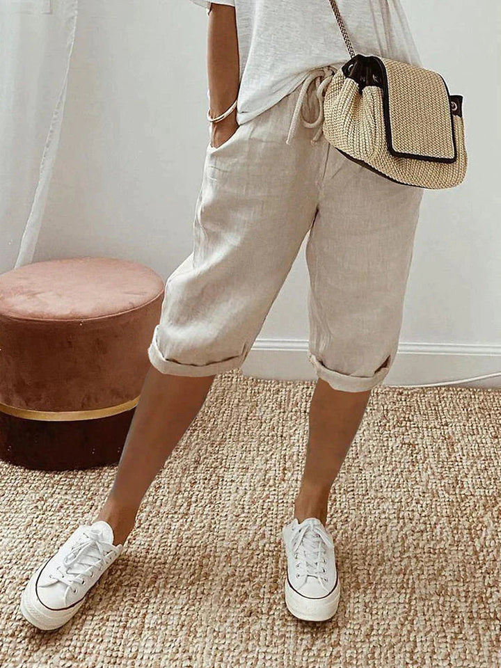 Luchtige zomerbroek voor dames met relaxed fit pasvorm en comfortabele band