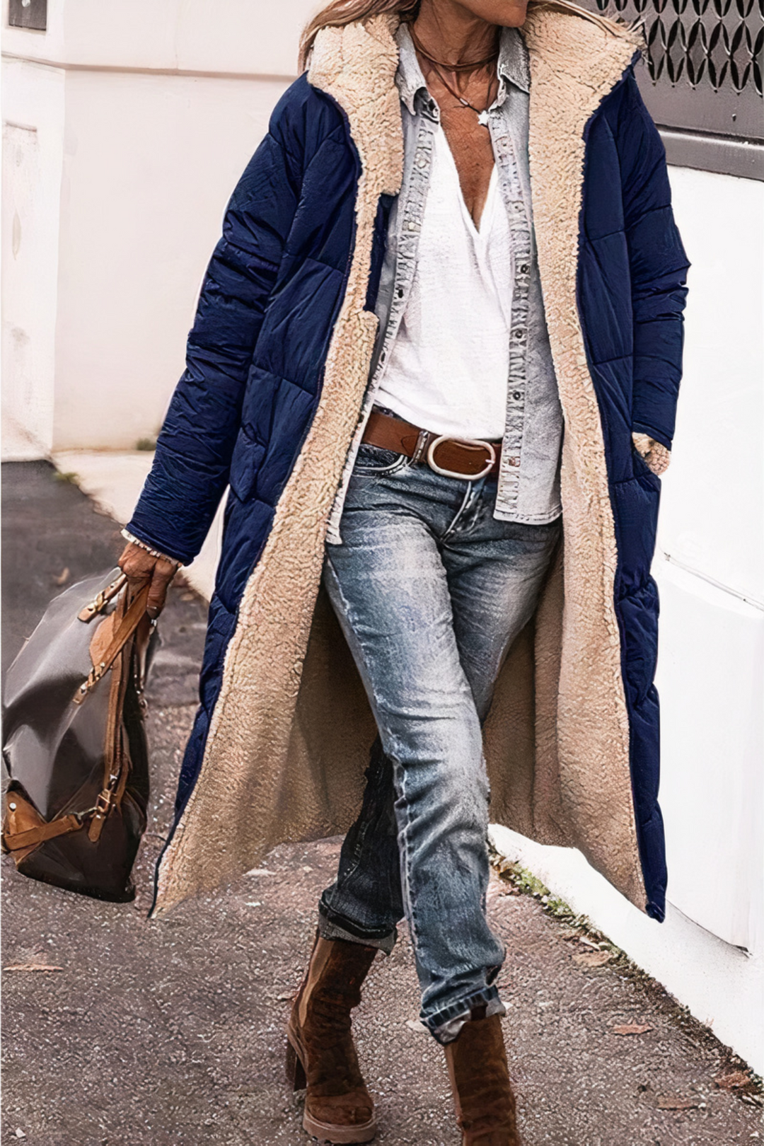 Dames dubbelzijdige winddichte parka. Warme winterjas voor vrouwen, ideaal voor casual modieuze bovenkleding.