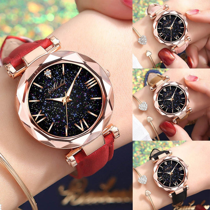 Dames elegant horloge met trendy design en uniek glas, perfect als mode-accessoire voor de vrouw.