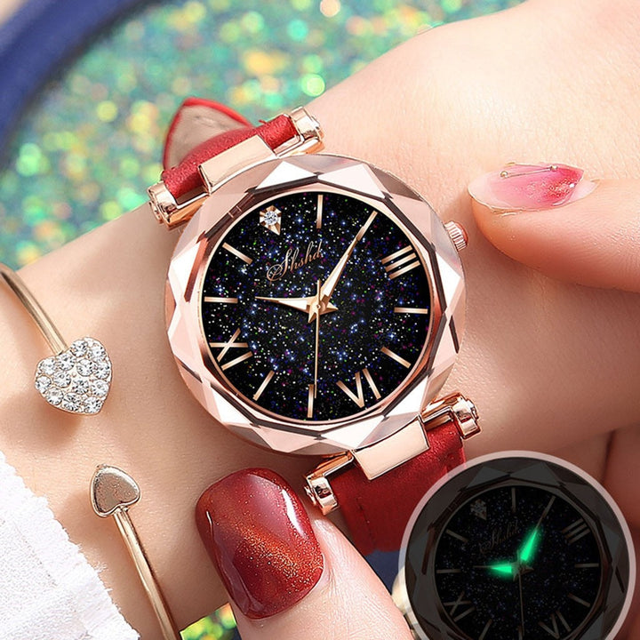 Fashion statement: Elegant dameshorloge, CuteWatch™ met trendy design en uniek glas als sieraad.