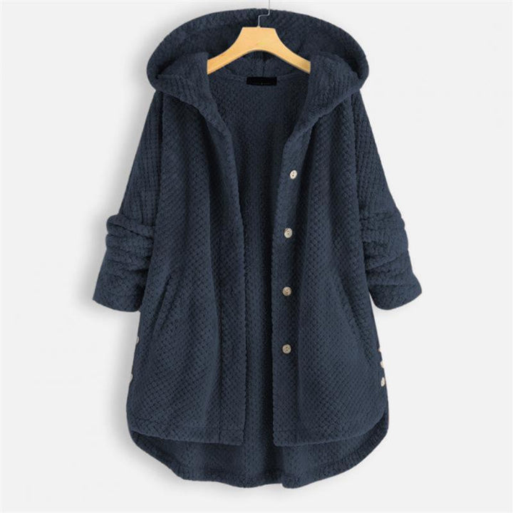 Comfortabele dames jas, zachte stof, lange mouwen, perfect als warm en modieus vest met capuchon.