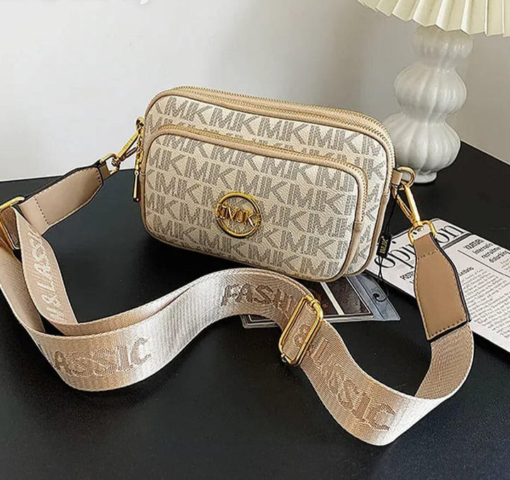 Dames elegante beige schoudertas, stijlvol accessoire van hoge kwaliteit, perfect voor elke gelegenheid.