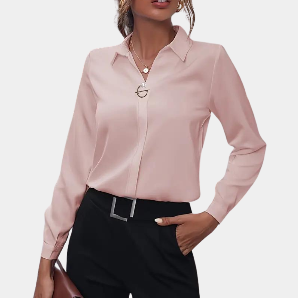Lange Mouwen Damesblouse Amélie: Stijlvolle en veelzijdige vrouwen top, ideaal als tijdloze bovenkleding.