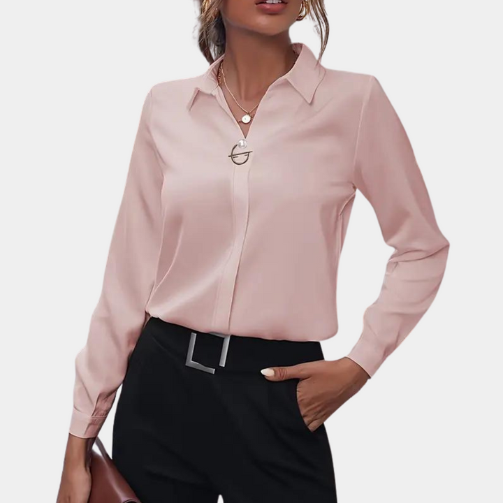Lange Mouwen Damesblouse Amélie: Stijlvolle en veelzijdige vrouwen top, ideaal als tijdloze bovenkleding.