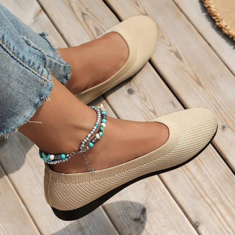 Elegante platte dames schoenen; modieuze slip-on ballerina's voor optimaal comfort.