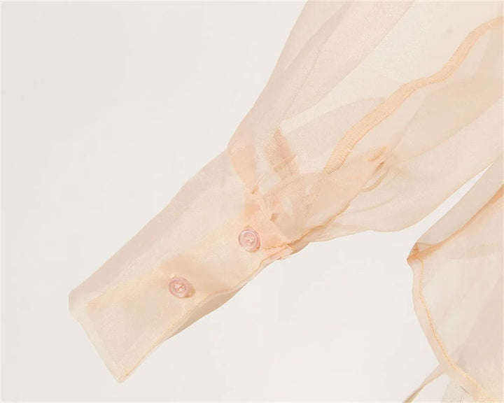 Luchtige dames chiffon zomerset Maurelle, bestaande uit een elegante top en rok, perfect voor warme dagen.