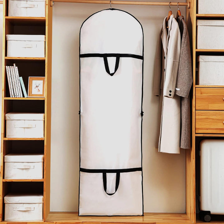 Lange kledinghoes 140cm voor formele jurken, perfecte kledingbescherming onderweg.