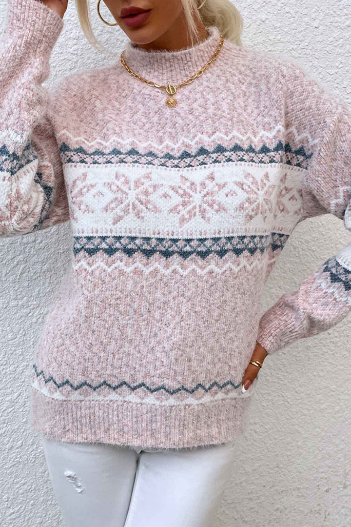 Comfortabele dames pullover met klassiek Fair Isle patroon en ronde hals, ideaal voor koude dagen.