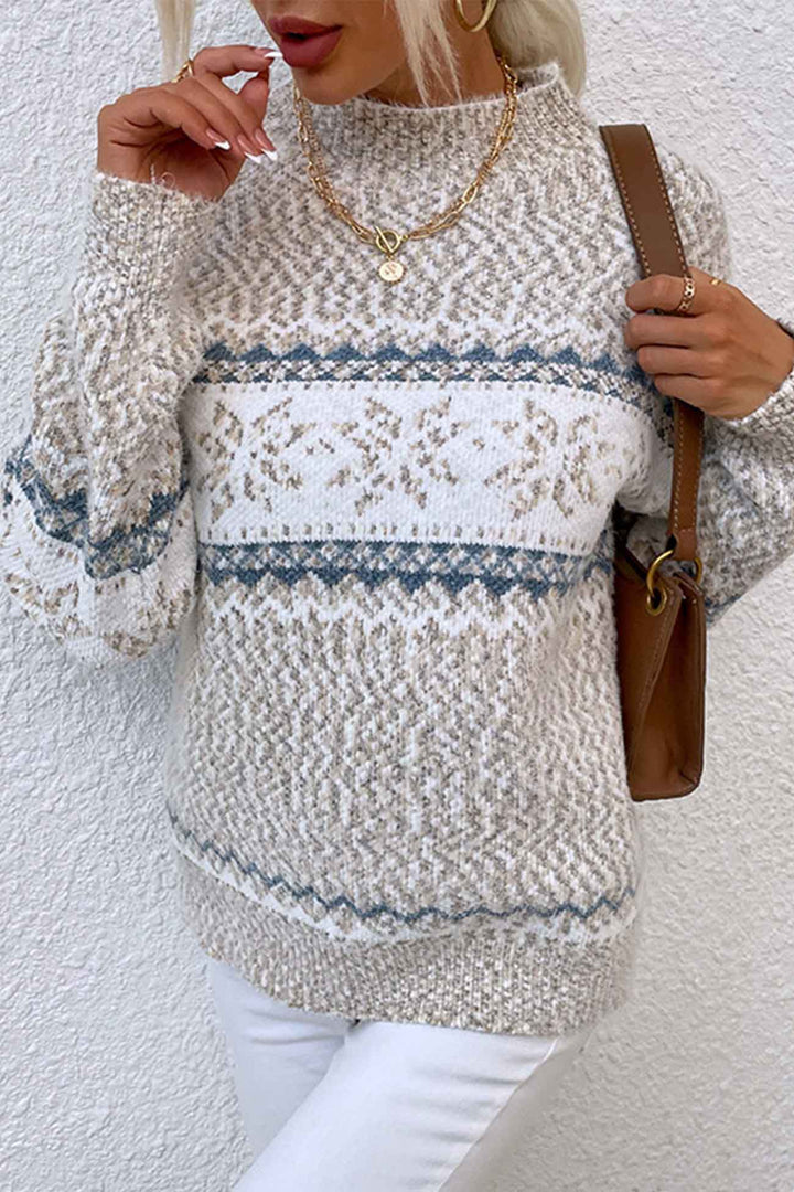 Stijlvolle damesmode Fair Isle trui met ronde hals, meerkleurig en comfortabel, perfecte pullover.