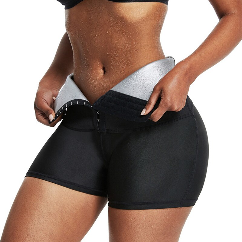 Sportieve neopreen zweetbroek voor dames, helpt bij gewichtsverlies en figuurcorrectie tijdens trainingen.