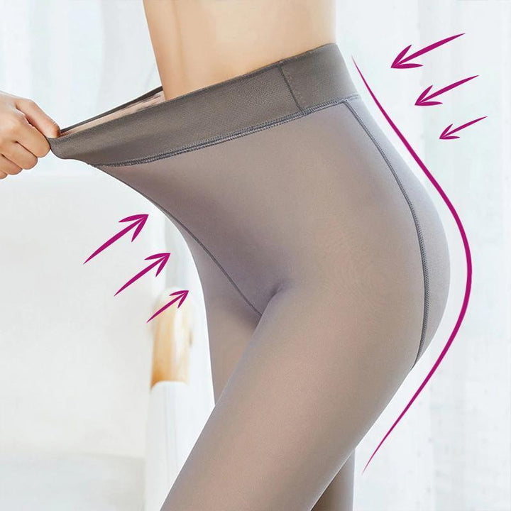 Zwarte fleece dameslegging met stretch, biedt ultiem comfort en warmte voor de koude winterdagen.