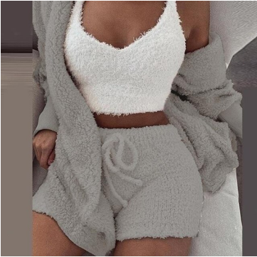 Dames gebreide loungewear set, comfortabel tweedelig huispak voor stijlvolle ontspanning.