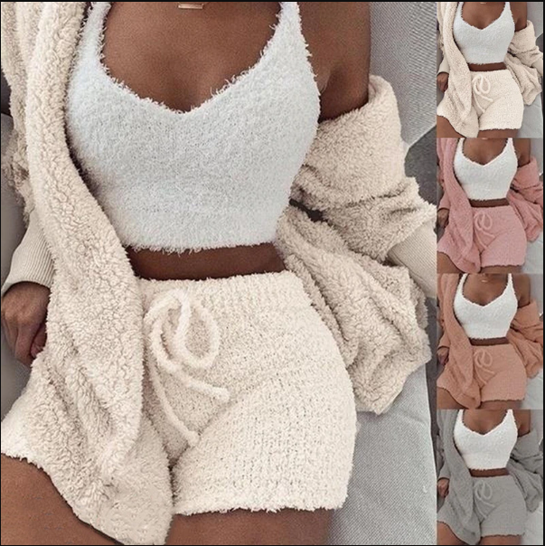 Comfortabele gebreide loungewear voor vrouwen, een chic tweedelig huispak.