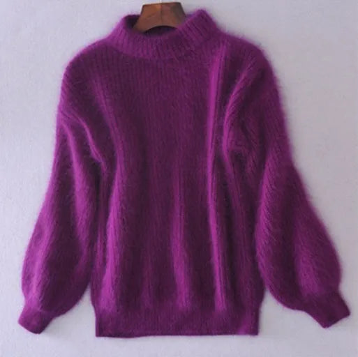 Warme winter/herfst gebreide trui voor dames, comfortabel en modieus met ronde hals.